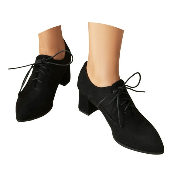 Mostsola Oxford Shoes for Women Round Toe Lace up Block Heel Vintage Dressy Pumps Shoes