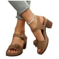 thumbnail image 1 of Mostsola Peep Toe Sandals for Women 2025 Fashion Summer Heels Bohemia Dress Shoes Casual Beach Shoes, 1 of 8