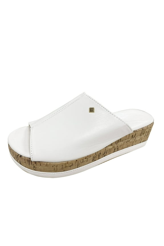 Peep Toe Slide Sandal for Women Wedge High Heels Summer Beach Cork Platform Slipper Heels