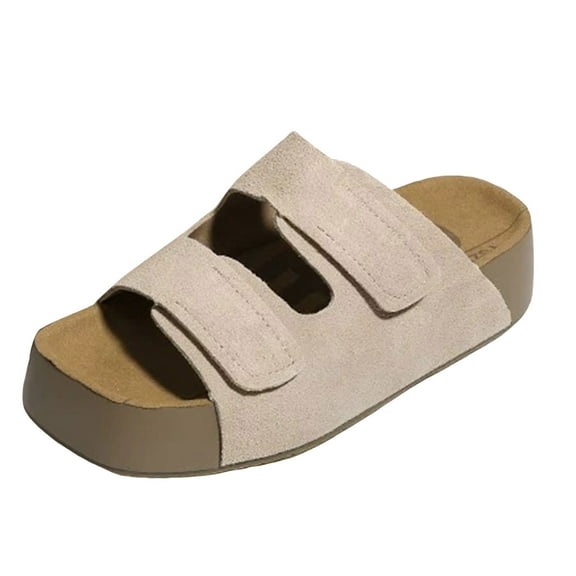 Mostsola Platform Clogs for Women Cork Footbed Slip on Shoes Open Toe Mules Slides Sandals