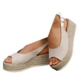 thumbnail image 1 of Mostsola Platform Espadrilles for Women Sandals Open Toe Slippers Casual Slingback Heels, 1 of 8