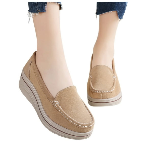 Mostsola Platform Loafers for Women Comfortable Business Shoes Slip on Wedges Walking Shoes