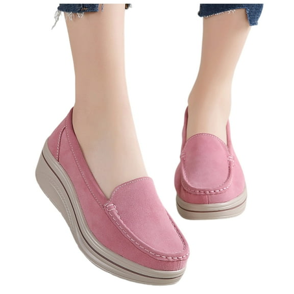 Mostsola Platform Loafers for Women Comfortable Business Shoes Slip on Wedges Walking Shoes