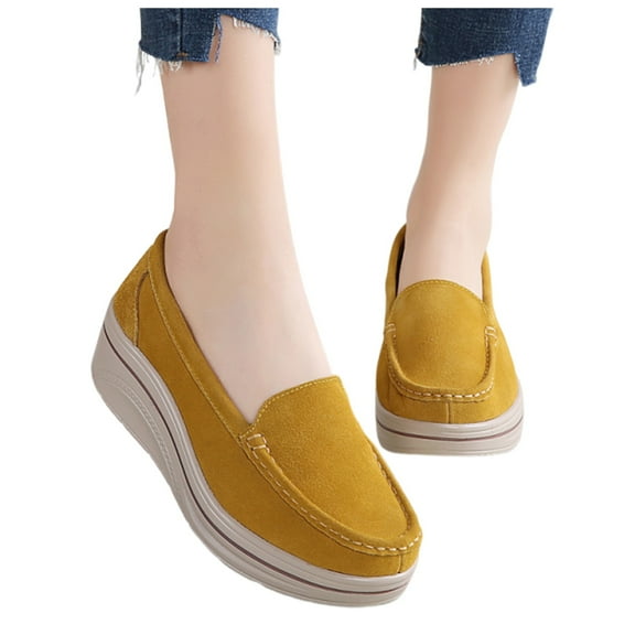 Mostsola Platform Loafers for Women Comfortable Business Shoes Slip on Wedges Walking Shoes