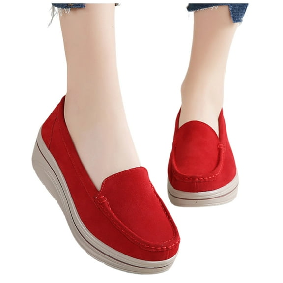 Mostsola Platform Loafers for Women Comfortable Business Shoes Slip on Wedges Walking Shoes