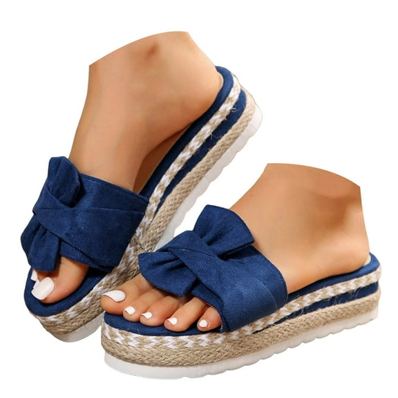 Mostsola Platform Sandals for Women 2025 Summer Espadrilles Open Toe Bow Slides Beach Shoes