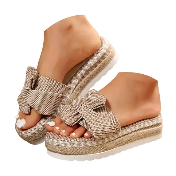 Mostsola Platform Sandals for Women 2025 Summer Espadrilles Open Toe Bow Slides Beach Shoes