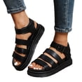 thumbnail image 1 of Mostsola Platform Sandals for Women Casual Peep Toe Slingback Flats Ankle Strap Gladiator Sandals, 1 of 8