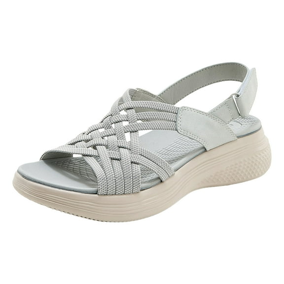 Mostsola Platform Sandals for Women Open Toe Trendy Crisscross Strap Slingback Beach Shoes