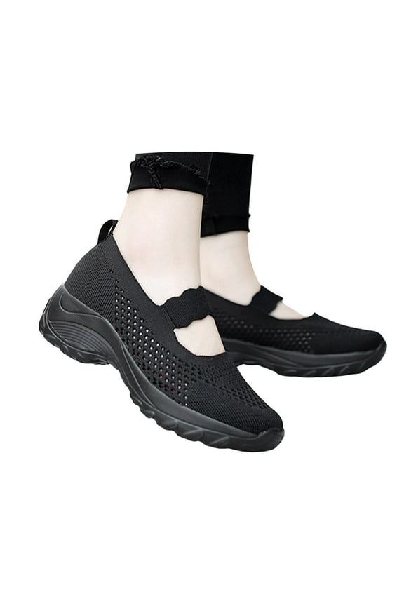 Platform Sneakers for Women Lightweight Mesh Mary Jane Shoes Arch Support Walking Shoes