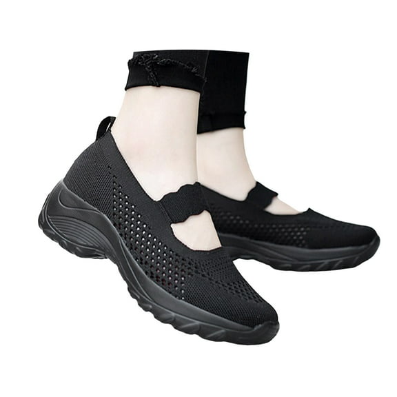 Mostsola Platform Sneakers for Women Lightweight Mesh Mary Jane Shoes Arch Support Walking Shoes