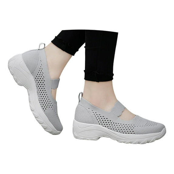 Mostsola Platform Sneakers for Women Lightweight Mesh Mary Jane Shoes Arch Support Walking Shoes