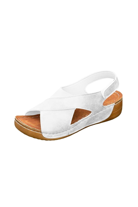 Platform Wedge Sandals for Women Open Toe Crisscross Strap Casual Summer Slingback Sandals