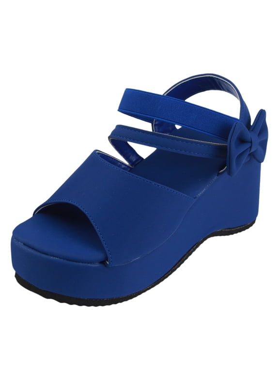 Platform Wedge Sandals for Women Open Toe Slingback Ankle Strap Heels Sandals with Bow