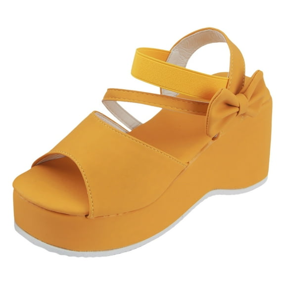 Mostsola Platform Wedge Sandals for Women Open Toe Slingback Ankle Strap Heels Sandals with Bow