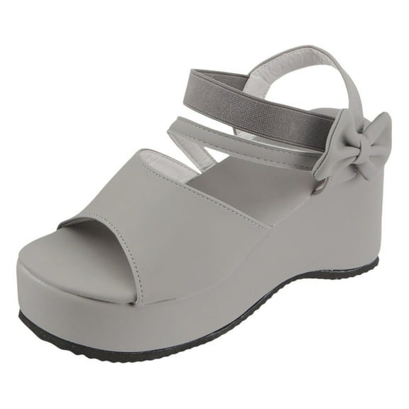 Mostsola Platform Wedge Sandals for Women Open Toe Slingback Ankle Strap Heels Sandals with Bow