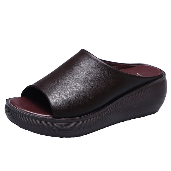 Mostsola Platform Wedge Slides Sandals for Women Open Toe Slip on Lightweight Wedges Sandals
