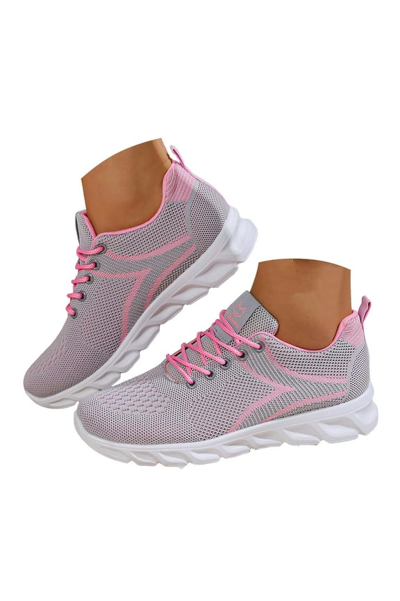 Running Shoes for Women Lightweight Lace up Tennis Shoes Casual Mesh Athletic Shoes