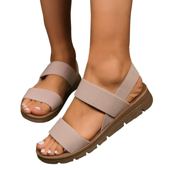 Mostsola Sandals for Women 2025 Comfort Walking Shoes Open Toe Beach Shoes Elastic Slingback Sandals