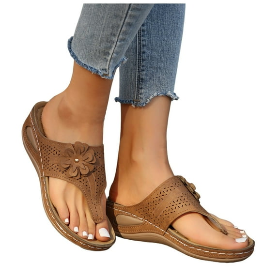 Mostsola Sandals for Women 2025 Orthopedic Wedge Flip Flops Dressy Summer Walking Shoes Slides