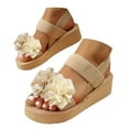 thumbnail image 1 of Mostsola Sandals for Women Casual Open Toe Flower Wedges Heels Summer Dressy Slip on Beach Shoes, 1 of 8