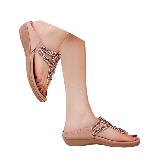 Mostsola Slide Sandals for Women Elegant Rhinestone Flip Flops Comfort Footbed Slip on Shoes