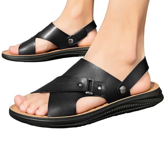 Mostsola Slides for Men Adjustable Slip on Shoes Comfortable Arch Support Sandals Beach Shoes