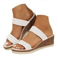 thumbnail image 1 of Mostsola Slides for Women Braided Platform Sandals Wedge Espadrilles Summer Casual Slip on Shoes, 1 of 8