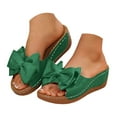 thumbnail image 1 of Mostsola Slides for Women Cute Bowknot Wedge Sandals Platform Slip on Shoes Beach Dress Shoes, 1 of 8
