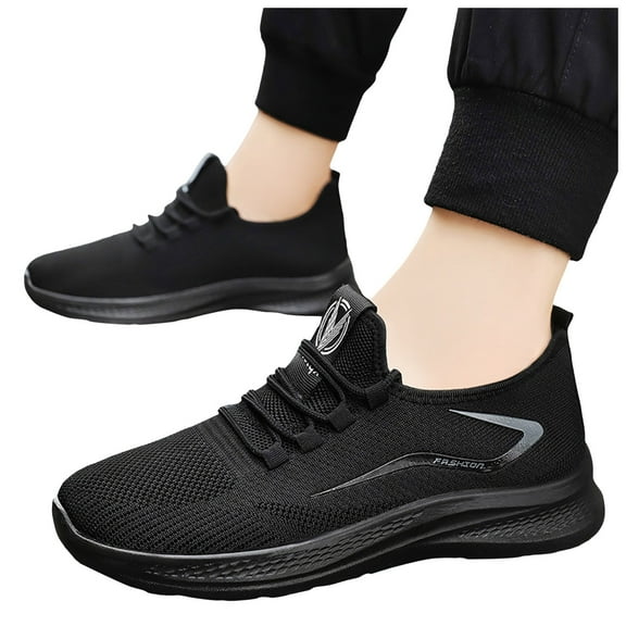 Mostsola Slip on Walking Shoes for Men Brearhable Lace up Tennis Shoes Casual Lightweight Sneakers