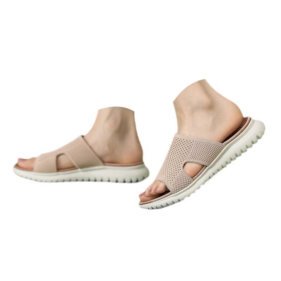 Mostsola Slippers for Women Casual Slide Sandals Open Toe Flats Comfort Mesh Slip on Shoes