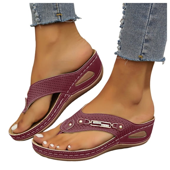 Mostsola Slippers for Women Fashion Flip Flops Comfortable Arch Support Wedge Sandals Slides