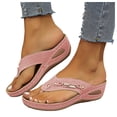 thumbnail image 1 of Mostsola Slippers for Women Fashion Flip Flops Comfortable Arch Support Wedge Sandals Slides, 1 of 8