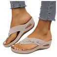 thumbnail image 1 of Mostsola Slippers for Women Fashion Flip Flops Comfortable Arch Support Wedge Sandals Slides, 1 of 8