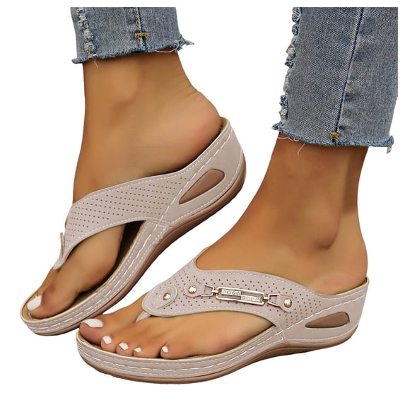 Mostsola Slippers for Women Fashion Flip Flops Comfortable Arch Support Wedge Sandals Slides