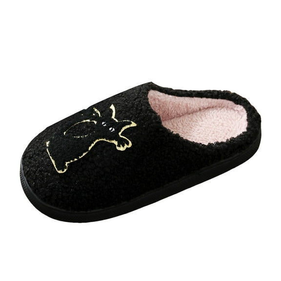 Mostsola Slippers for Women Funny Pumpkin Ghost Print Plush Cozy Indoor House Slippers Slip on Shoes