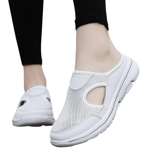 Mostsola Slippers for Women Mesh Sandals Slip on Shoes Clogs Mules Cutout Casual Walking Shoes