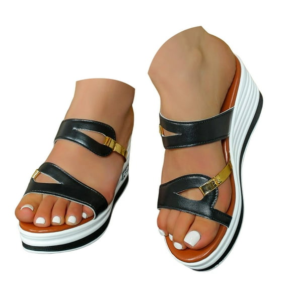 Mostsola Slippers for Women Open Toe Summer Dress Shoes Platform Wedge Sandals Heels