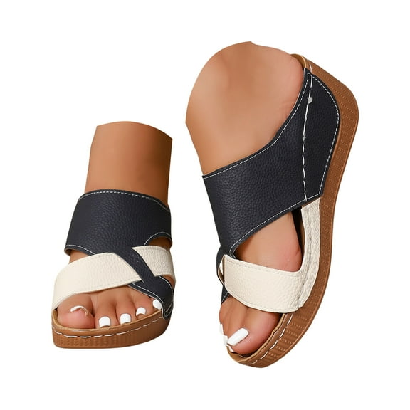 Mostsola Slippers for Women Open Toe Trendy Beach Shoes Platform Wedge Sandals Summer Slides