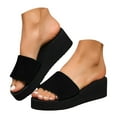 thumbnail image 1 of Mostsola Slippers for Women Platform Sandals Backless Wedges Heels Slip on Sandals Shoes, 1 of 8