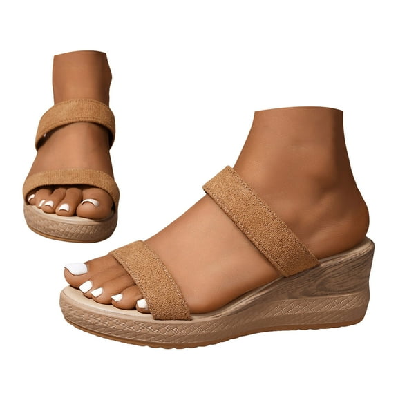 Mostsola Slippers for Women Slide Sandals Summer Open Toe Wedges Heels Comfort Arch Support Sandal