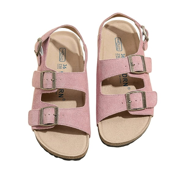 Mostsola Slippers for Women Slingback Sandals Cork Footbed Open Toe Beach Shoes Adjustable Slides