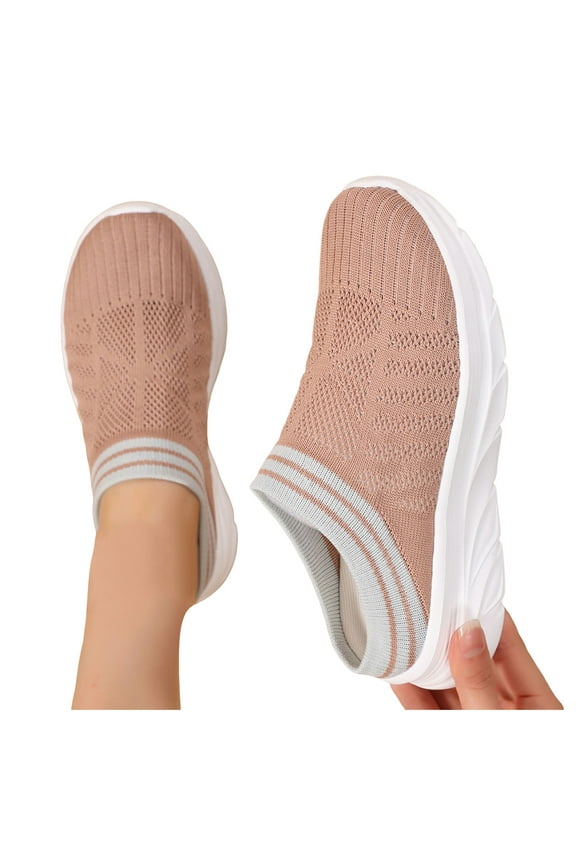 Slippers for Women Slip on Sneakers Mesh Mules Slides Soft Sole Comfortable Walking Shoes