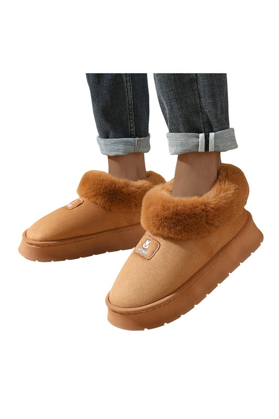 Slippers for Women Winter Mini Boots Plush Warm Anti-Slip Slip on House Shoes