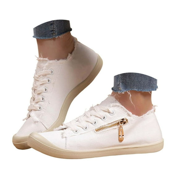 Mostsola Sneakers for Women Canvas Shoes Flats Lace up Low Top Walking Shoes Fashion Sneakers