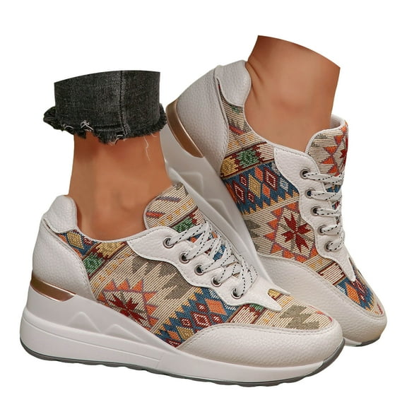 Mostsola Sneakers for Women Casual Dressy Walking Shoes Wedge Tennis Shoes Trendy Platform Heels