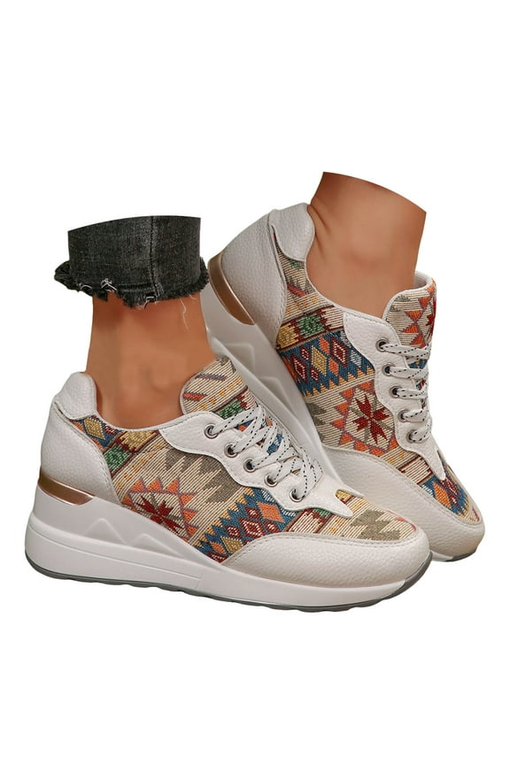 Sneakers for Women Casual Dressy Walking Shoes Wedge Tennis Shoes Trendy Platform Heels