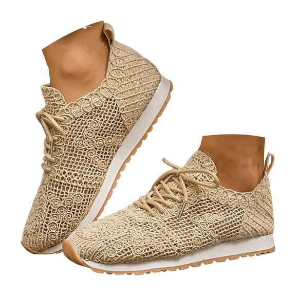 Mostsola Sneakers for Women Dressy Braided Breathable Walking Shoes Lace up Non-Slip Flats