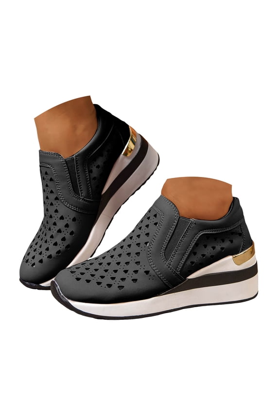 Sneakers for Women Hollow out Wedges Casual Platform Athletic Shoes Slip on Walking Shoes