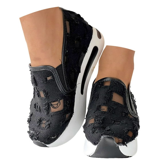 Mostsola Sneakers for Women Lace Mesh Wedge Sandals Platform Walking Shoes Casual Dress Shoes